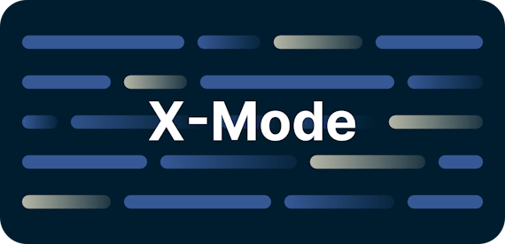 X-Mode näytöllä.