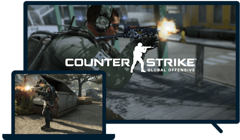 Çeşitli cihazlarda Counter-Strike: Global Offensive.