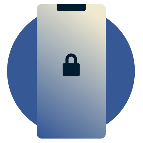 هاتف محمول برمز قفل.